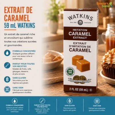 Extrait de caramel Watkins 59 ml pour pâtisserie, desserts et recettes maison