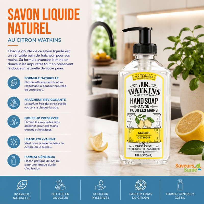 Savon liquide naturel pour les mains au citron Watkins