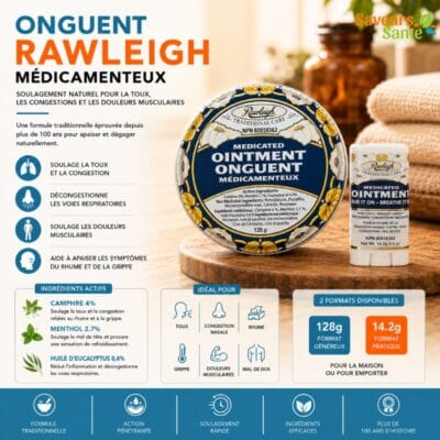 Onguent Rawleigh médicamenteux pour douleurs musculaires, toux et congestion nasale