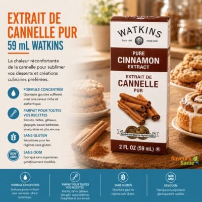 Extrait de cannelle pur Watkins 59 ml pour pâtisserie, desserts et recettes maison
