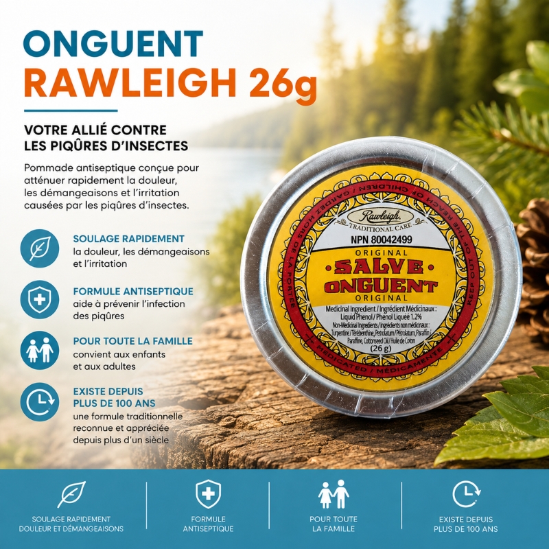 Baume pour piqûres Rawleigh 26 g antiseptique pour soulager les irritations et démangeaisons