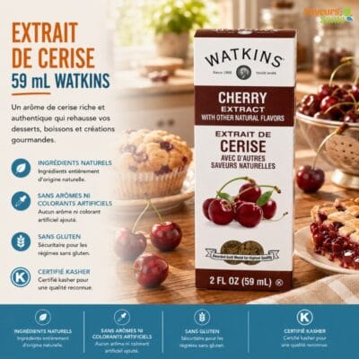 Extrait de cerise Watkins 59 ml pour pâtisserie, desserts et recettes maison