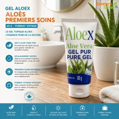 Gel Aloex premiers soins 60 g à l’aloès pour apaiser et hydrater la peau irritée