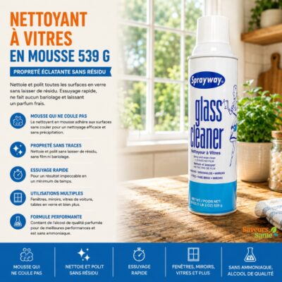 Nettoyant à vitres en mousse 539 g pour vitres et miroirs
