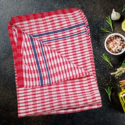 linge gaufré rouge