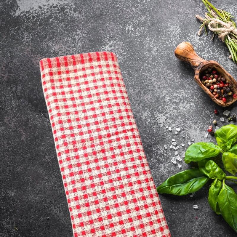 Serviette de Cuisine Gaufré Rouge
