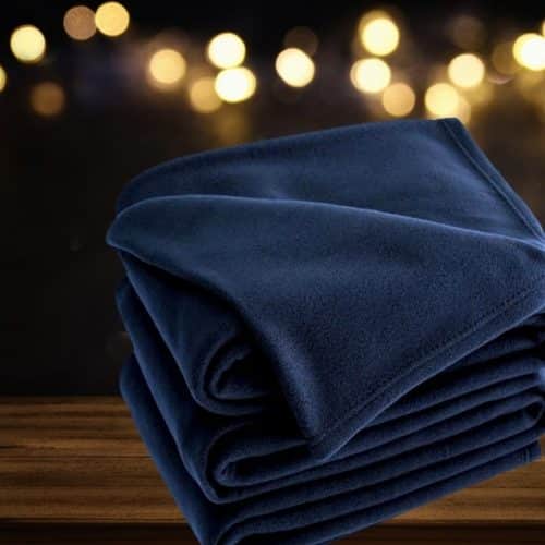 Couverture polyester marine lit simple
