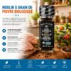 Moulin à grain de Poivre Biologique 75 g