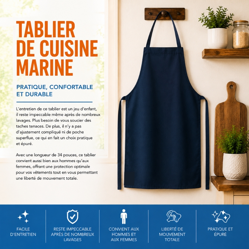Tablier de cuisine marine pour la préparation des repas
