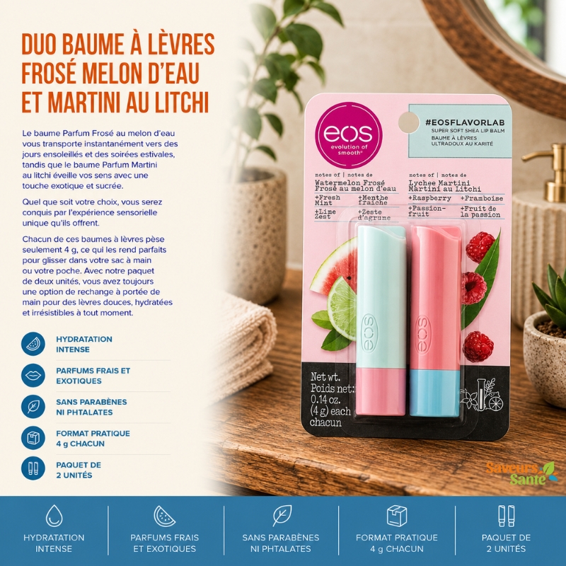 Duo de baumes à lèvres Frosé melon d'eau et martini au litchi