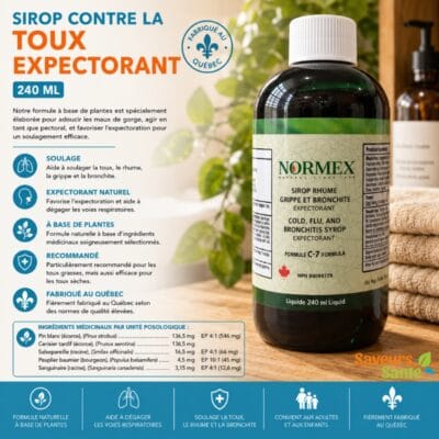Sirop expectorant Normex 240 ml contre la toux et la congestion des bronches