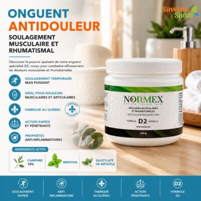 Onguent antidouleur et rhumatismal Normex 225 g pour douleurs musculaires et articulaires