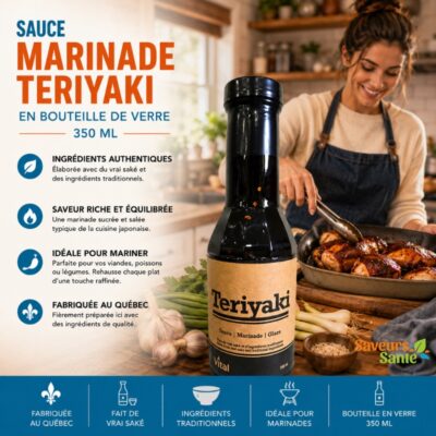 Sauce marinade Teriyaki 350 ml pour poulet, grillades, sautés asiatiques et marinades