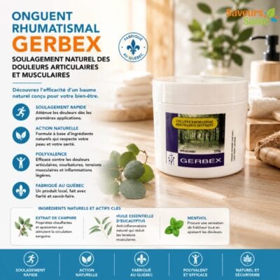 Onguent rhumatismal Gerbex pour douleurs musculaires et articulaires avec effet apaisant