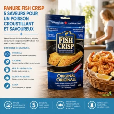 Panure Fish Crisp 5 saveurs pour poisson, fruits de mer et recettes croustillantes maison