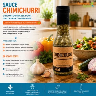 Sauce Chimichurri 350 ml pour grillades, steaks, légumes et marinades maison