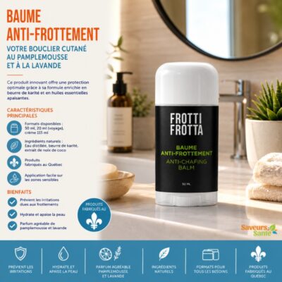 Baume anti-frottement au pamplemousse et à la lavande pour protéger la peau contre les irritations