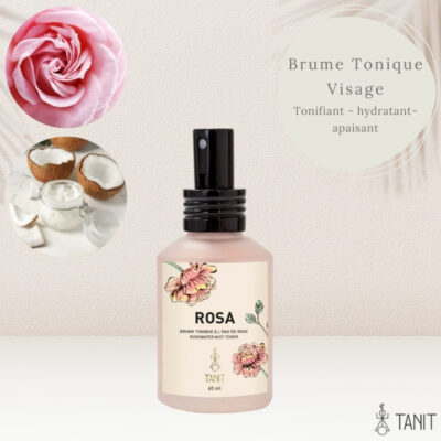 Brume Tonique Hydratante à l'Eau de Rose : Réveillez l'Éclat de Votre Peau- 60 ml