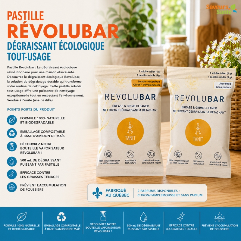 Pastille Révolubar dégraissant écologique pour l'entretien des surfaces
