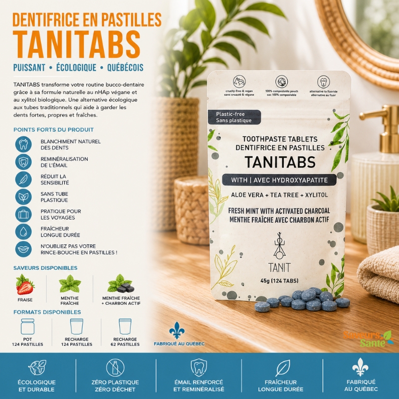 Dentifrice en pastilles TANITABS écologique pour l'hygiène bucco-dentaire