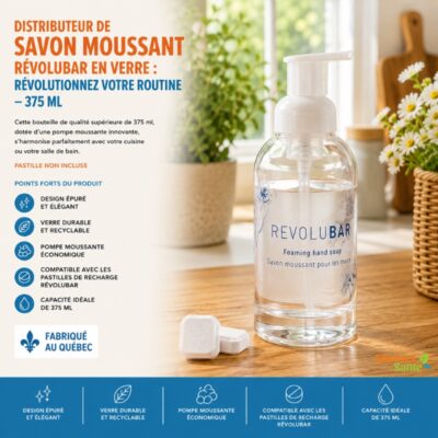 Distributeur de savon moussant Révolubar en verre 375 ml
