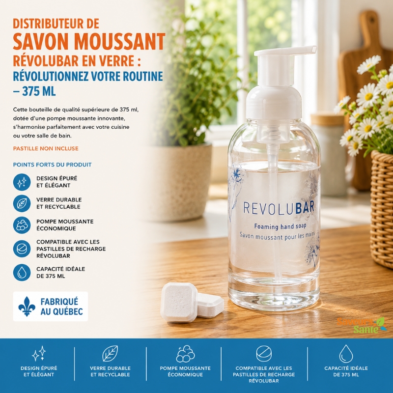 Distributeur de savon moussant Révolubar en verre 375 ml