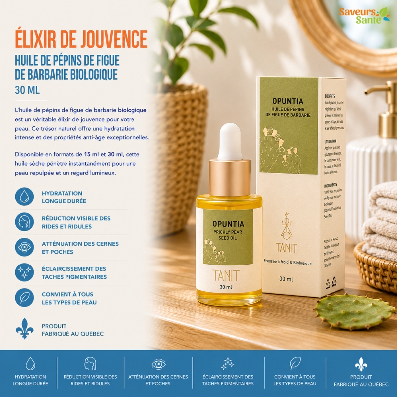 Huile de pépins de figue de Barbarie biologique pour les soins de la peau