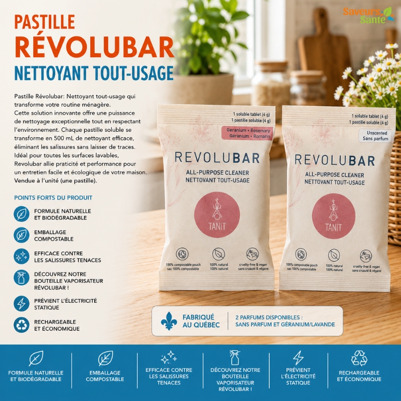 Pastille Révolubar nettoyant tout-usage pour l'entretien de la maison