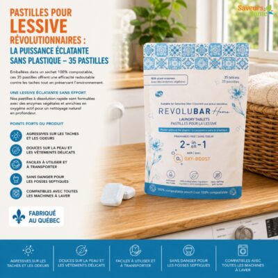 Pastilles pour lessive écologiques 35 pastilles sans plastique
