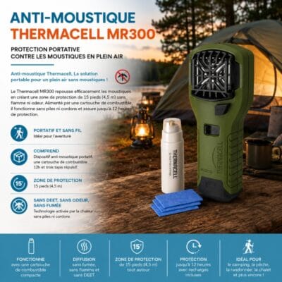 Anti-moustique Thermacell MR300 avec zone de protection contre les moustiques pour le plein air