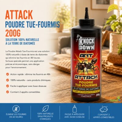 Attack poudre tue-fourmis 200 g à la terre de diatomée