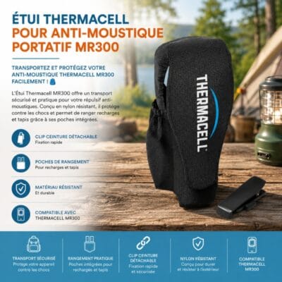 Étui pour Thermacell MR300 conçu pour transporter et protéger l’appareil anti-moustique