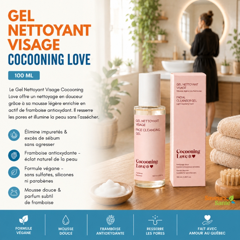 Gel nettoyant visage Cocooning Love 100 ml pour nettoyer, purifier et rafraîchir la peau