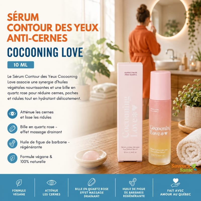 Sérum contour des yeux anti-cernes Cocooning Love 10 ml pour poches, fatigue et regard lumineux