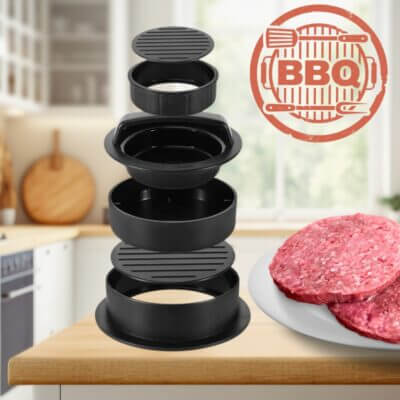 Presse à Hamburger 3 en 1 – Parfait pour des Burgers Maison