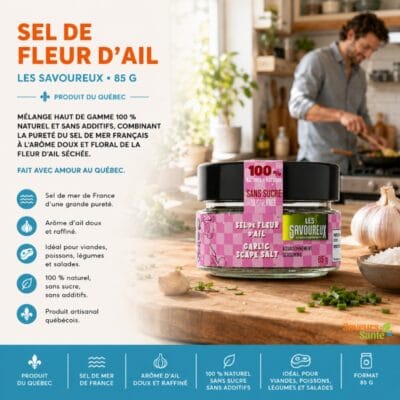 Sel de fleur d’ail Les Savoureux 85 g pour grillades, légumes et recettes maison