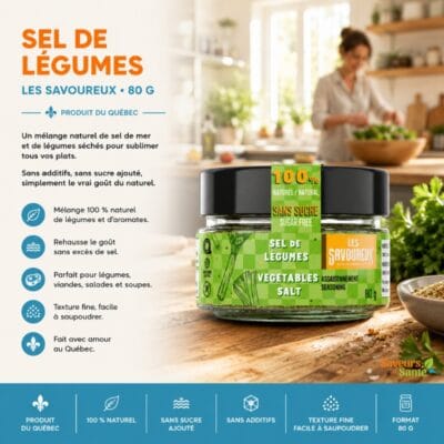 Sel de légumes Les Savoureux 80 g pour soupes, légumes, sauces et recettes maison