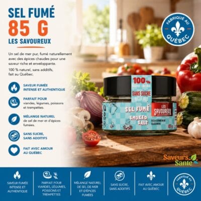 Sel fumé Les Savoureux 85 g pour grillades, burgers, légumes et recettes BBQ