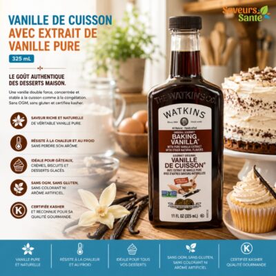 Vanille de cuisson Watkins 325 ml avec extrait de vanille pure pour pâtisserie et desserts maison