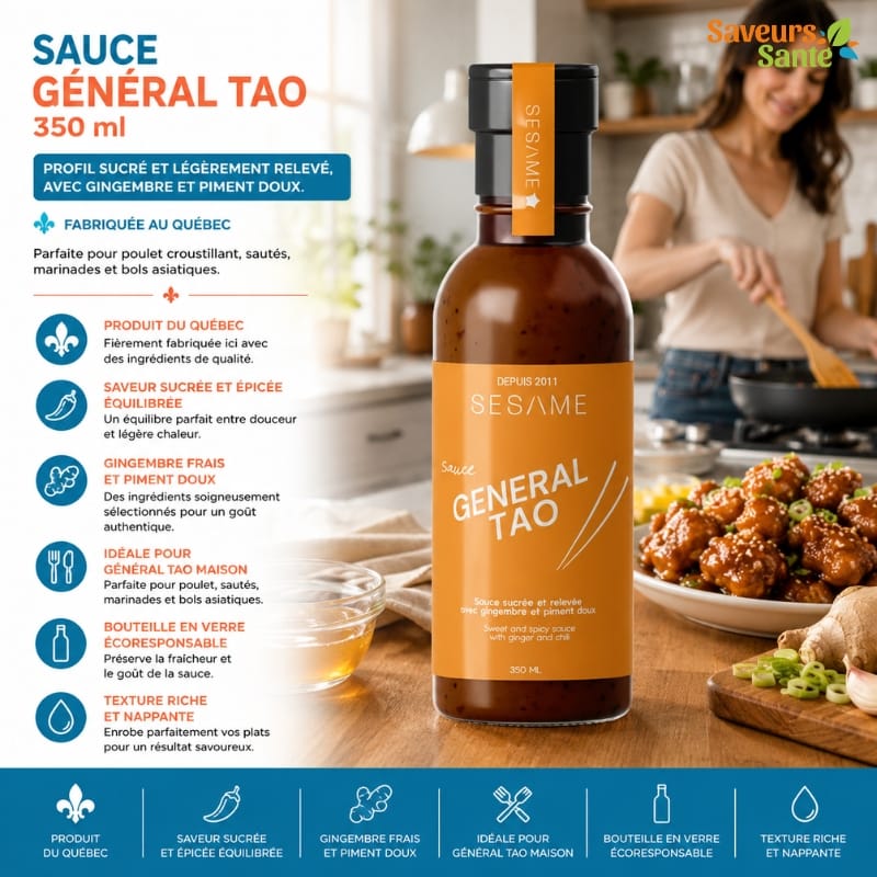 Sauce Général Tao 350 ml pour poulet croustillant, sautés asiatiques et marinades maison