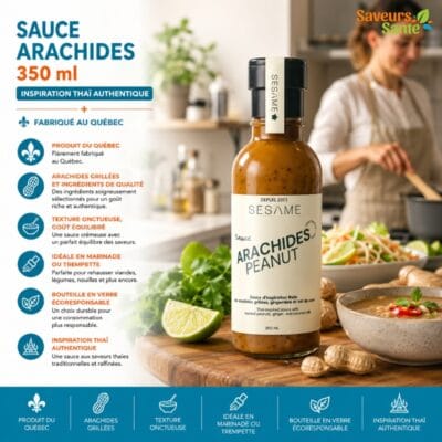 Sauce aux arachides 350 ml pour rouleaux impériaux, sautés asiatiques et recettes maison