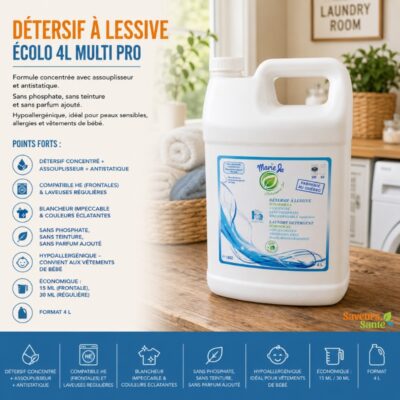 Détersif à lessive Écolo 4 L Multi Pro