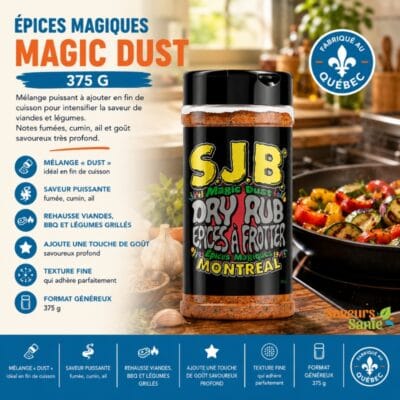 Épices magiques Magic Dust 375 g pour côtes levées, porc effiloché, grillades et BBQ