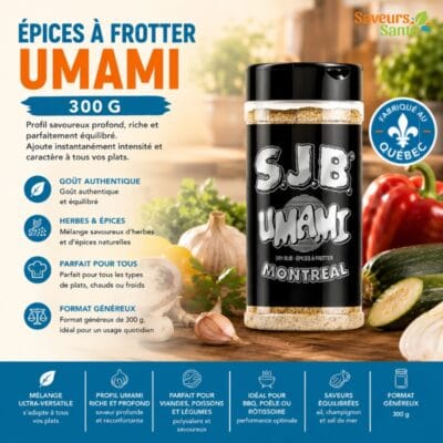 Épices à frotter Umami 300 g pour grillades, légumes, steaks et recettes BBQ