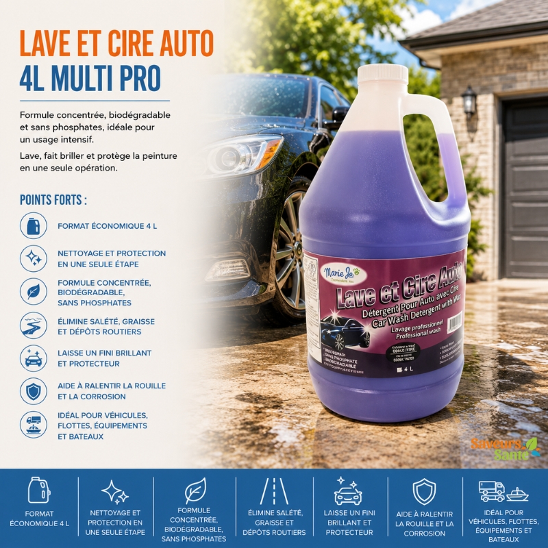 Lave et cire auto 4 L Multi Pro pour l'entretien des véhicules