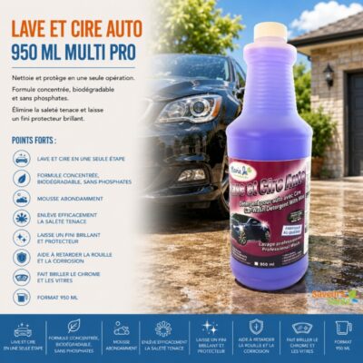 Lave et cire auto 950 ml Multi Pro pour l'entretien des véhicules