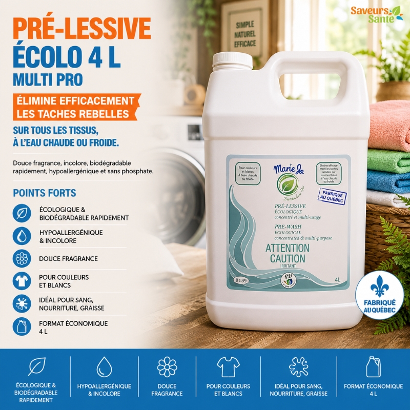Pré-lessive Écolo 4 L Multi Pro pour le traitement des taches