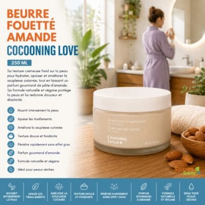 Beurre fouetté amande Cocooning Love 250 ml pour hydrater et nourrir la peau