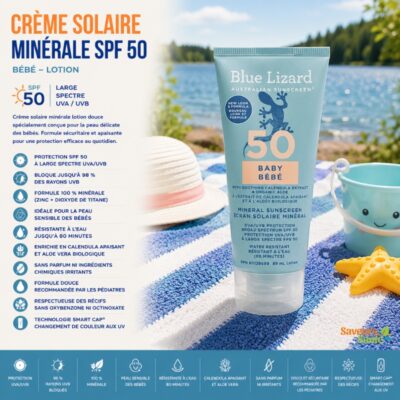 Crème solaire minérale SPF 50 bébé en lotion 89 ml