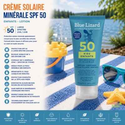 Crème solaire minérale SPF 50 enfants en lotion 89 ml